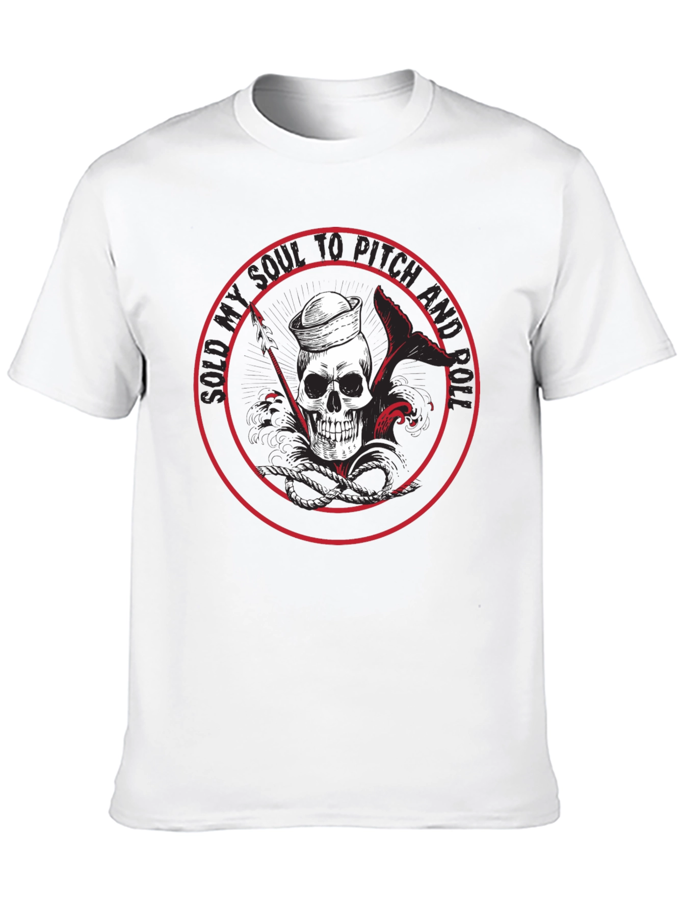 Rock and Roll Skull Graphic T-Shirt