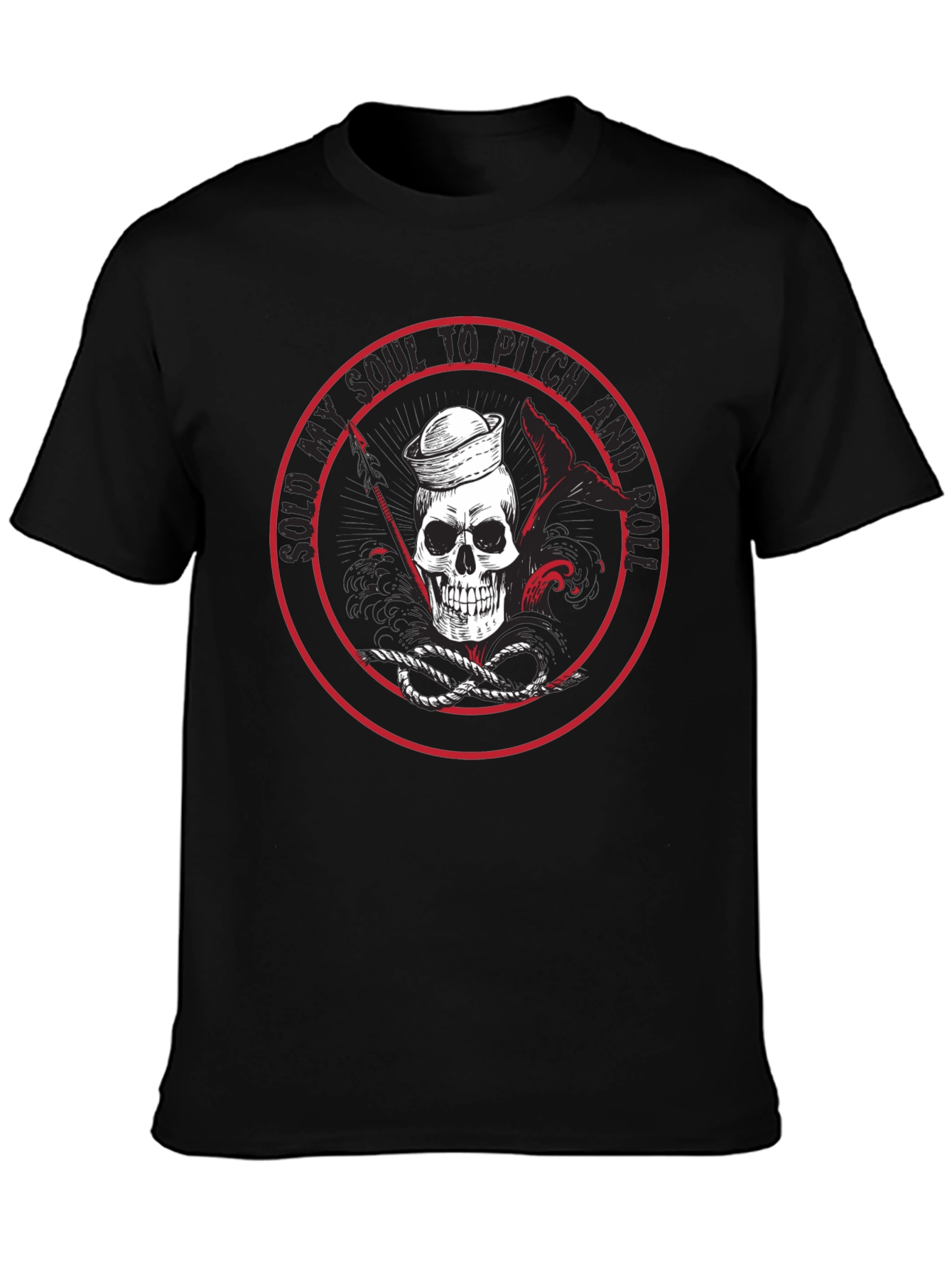 Rock and Roll Skull Graphic T-Shirt