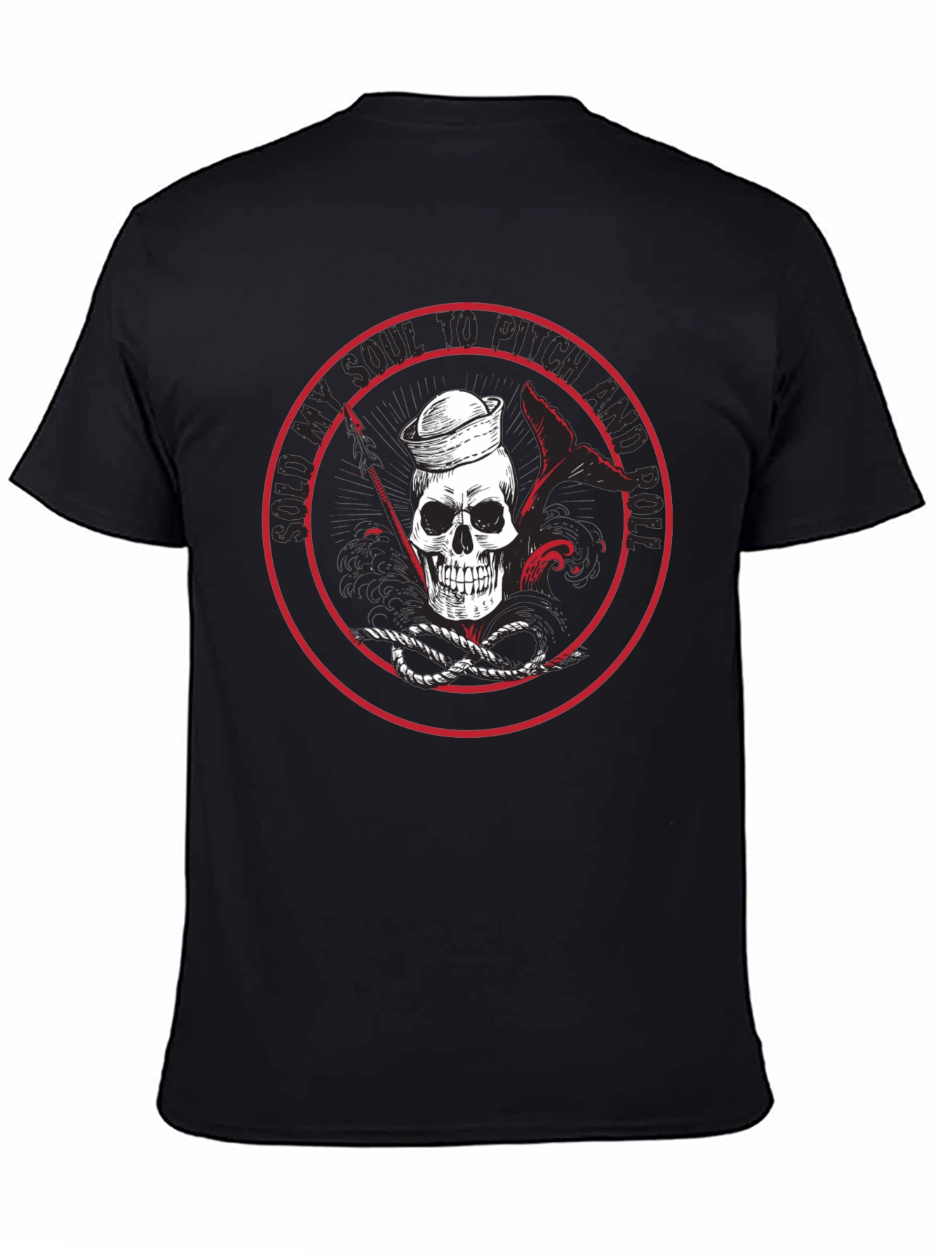 Rock and Roll Skull Graphic T-Shirt