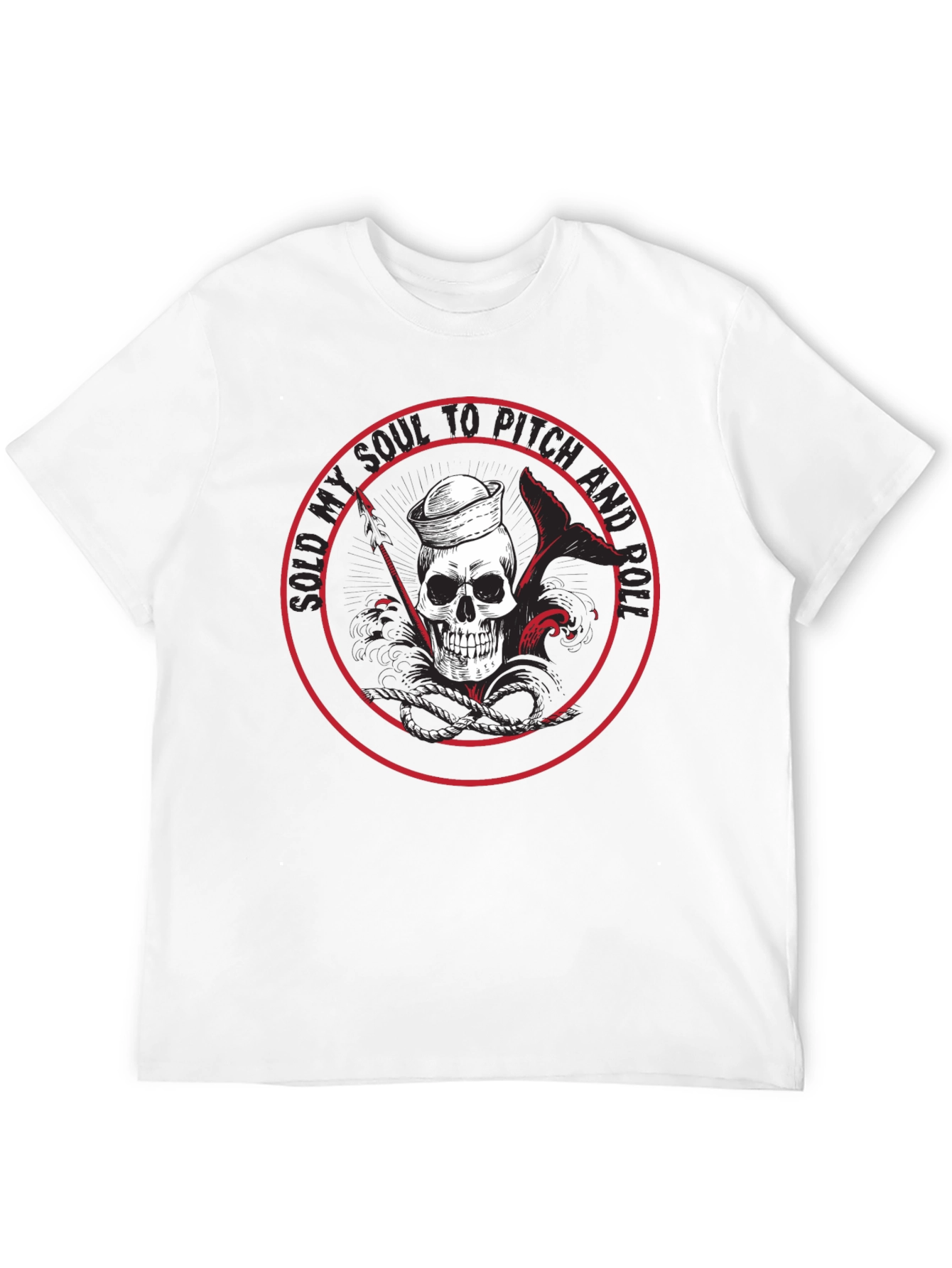 Rock and Roll Skull Graphic T-Shirt