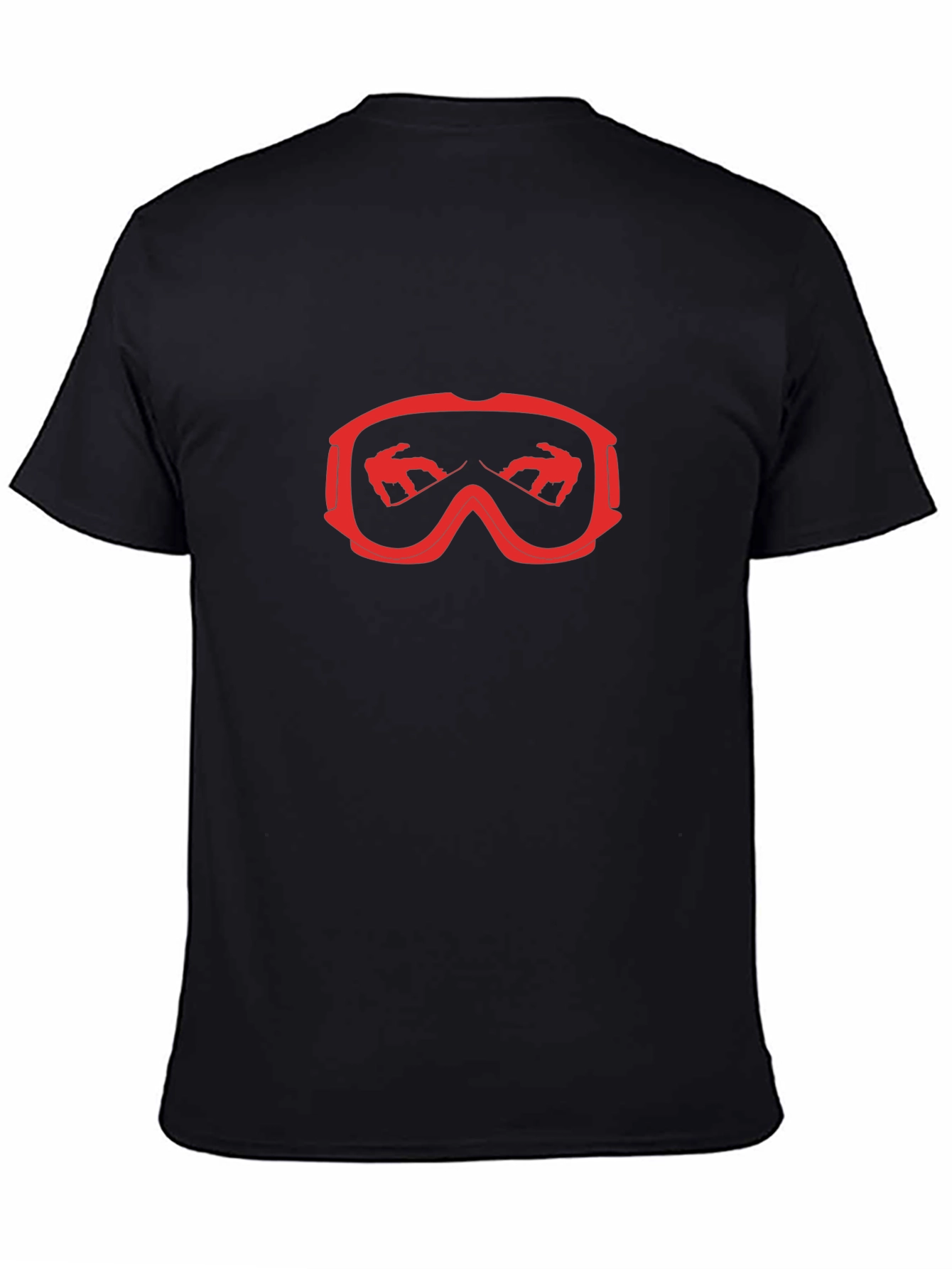 Cool Black T-Shirt with Red Ski Goggles Design