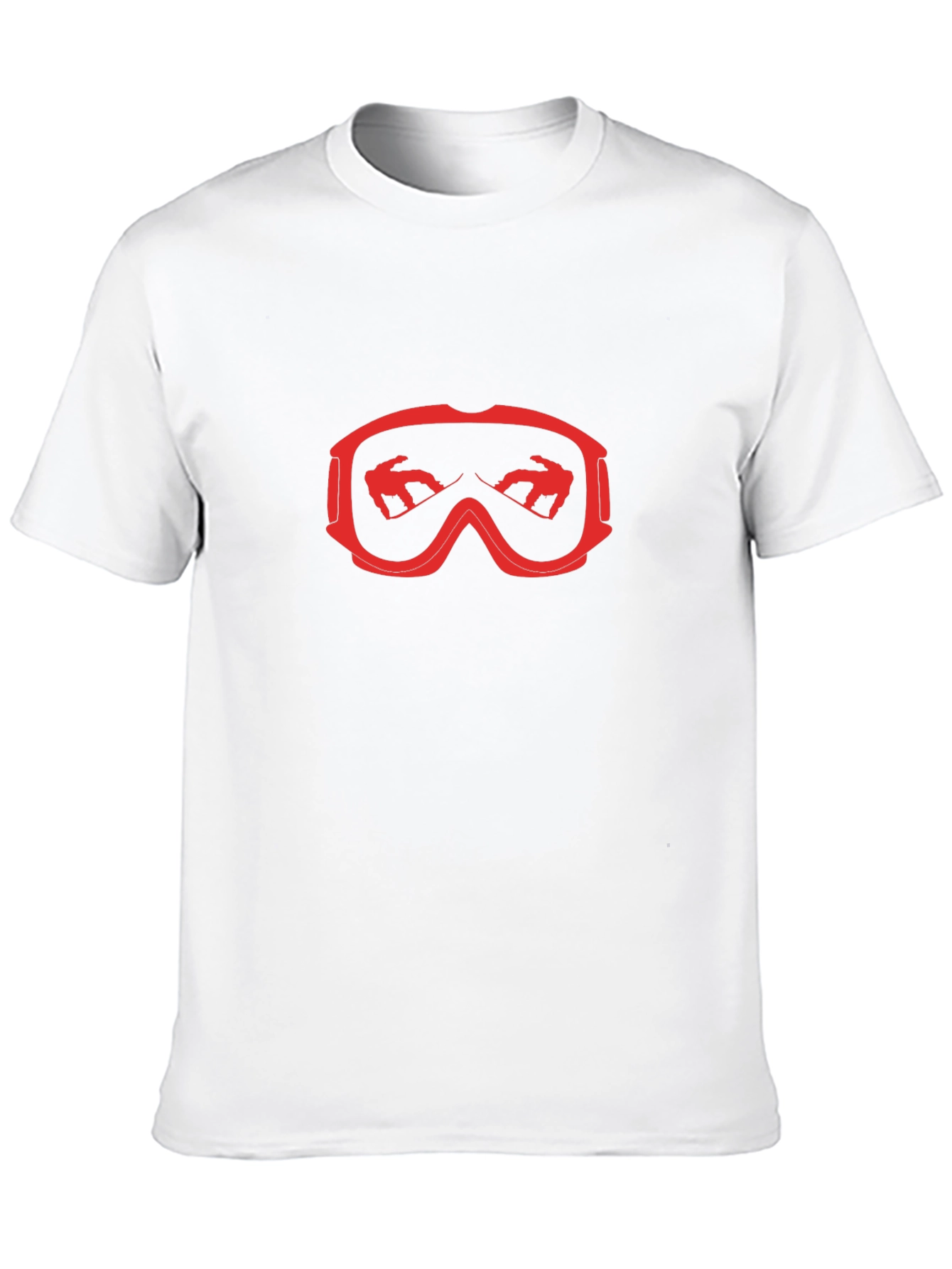 Cool Black T-Shirt with Red Ski Goggles Design