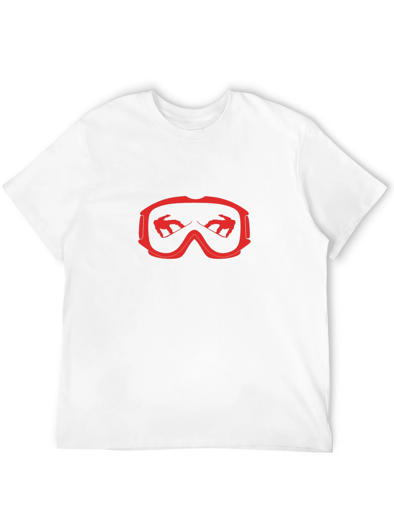 Cool Black T-Shirt with Red Ski Goggles Design