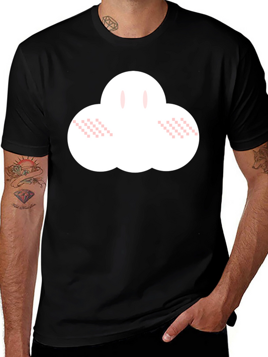 Cute Cloud Graphic Black T-Shirt