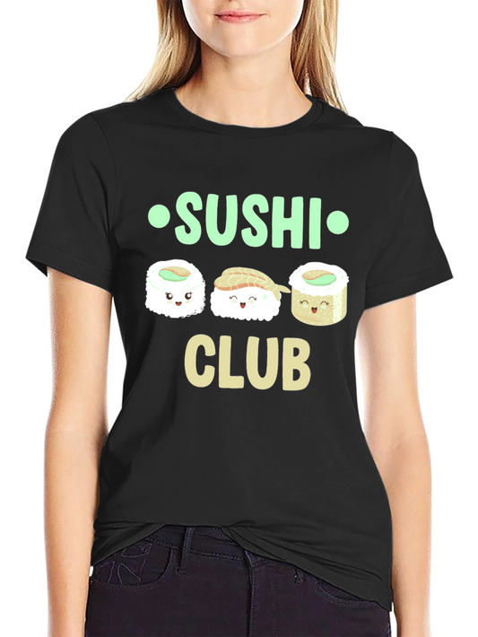 Sushi Club Graphic T-Shirt - Casual Cotton Tee