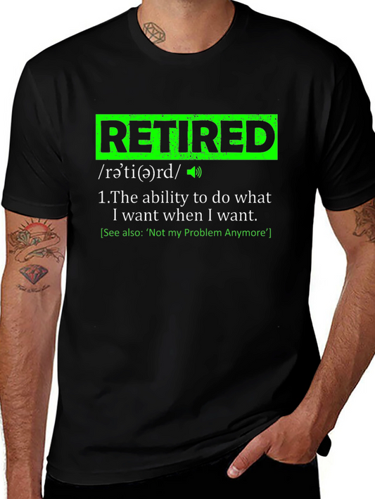 Funny Retired Definition Black T-Shirt