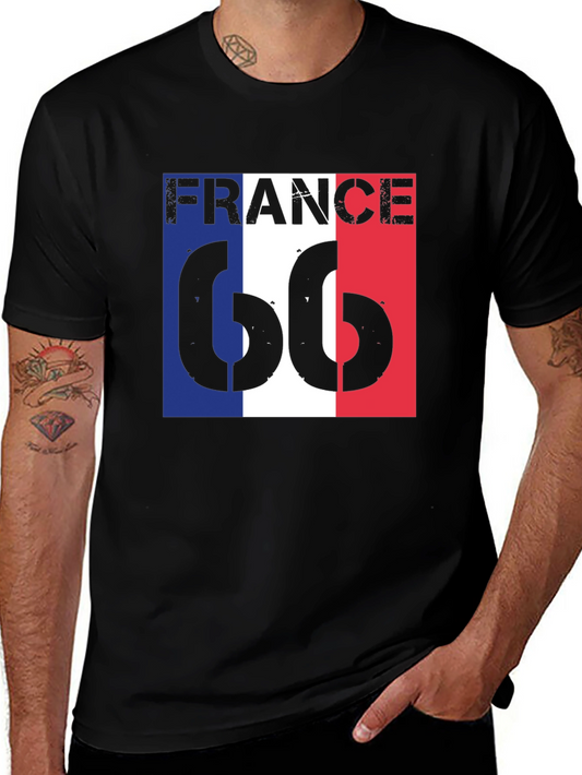 France Flag 66 Graphic Tee - Mens Black T-Shirt