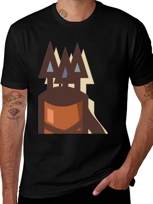 Abstract Forest T-Shirt - Geometric Tree Design
