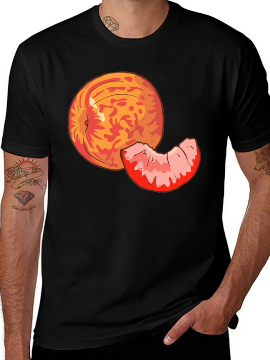 Peach Graphic Tee - Fruit Slice Design