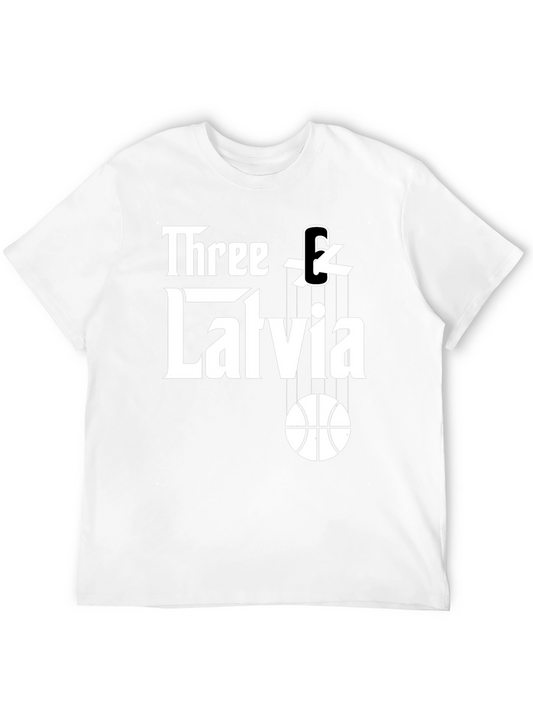 Three & Latvia Basketball Godfather-Style T-Shirt