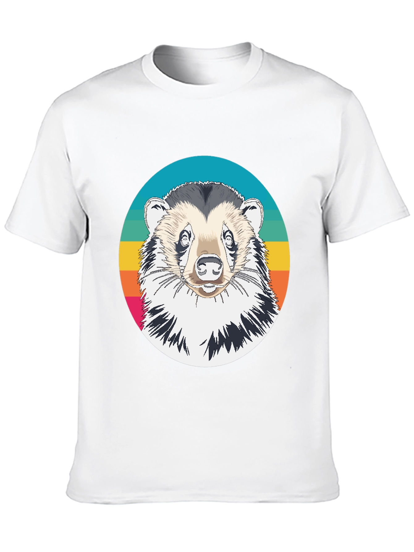 Retro Honey Badger Graphic Tee - Cool Animal Design