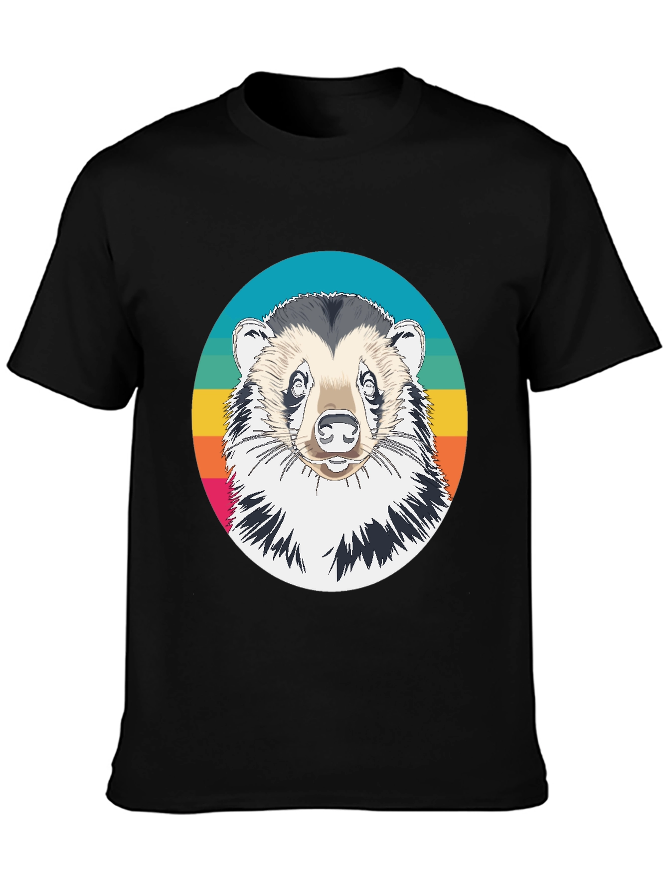 Retro Honey Badger Graphic Tee - Cool Animal Design