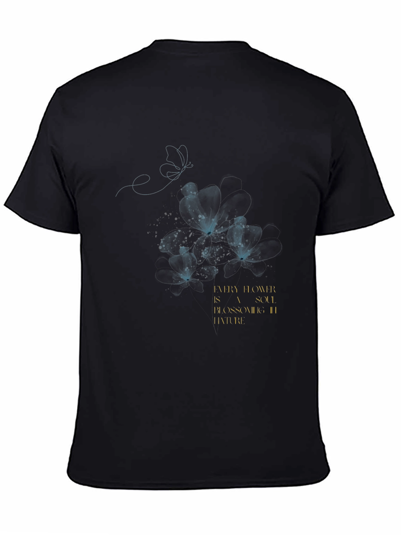 Floral Soulful Black T-Shirt