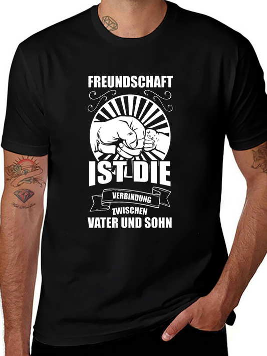 Father & Son Friendship T-Shirt - Black Graphic Tee