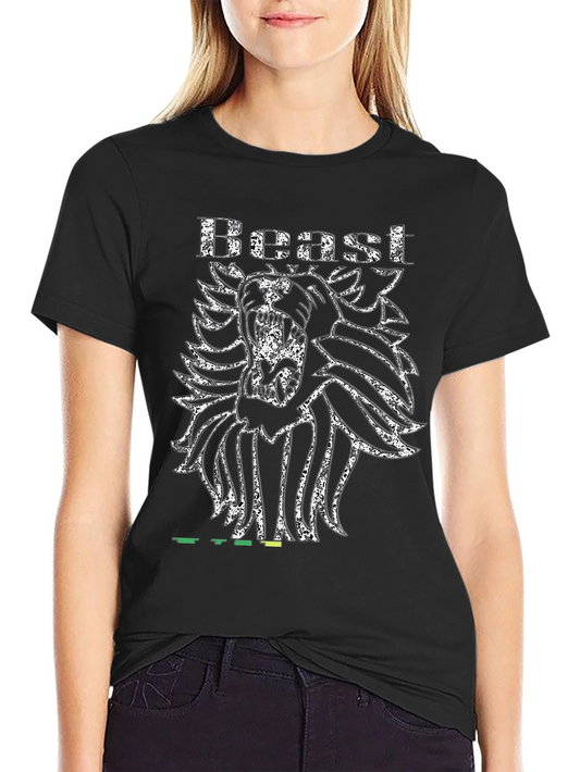 Beast Lion Graphic T-Shirt - Black