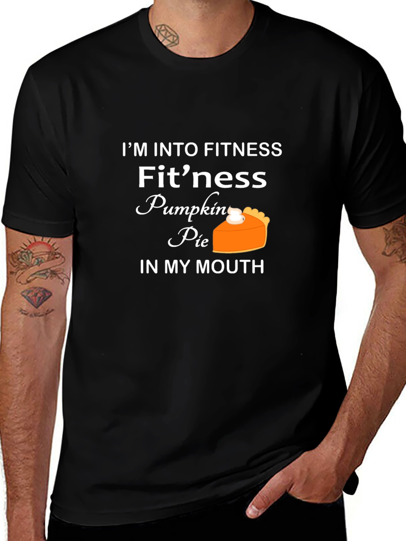 Funny Fitness Pumpkin Pie Graphic T-Shirt