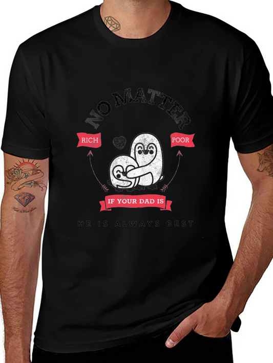 Dad Love Penguin Black T-Shirt