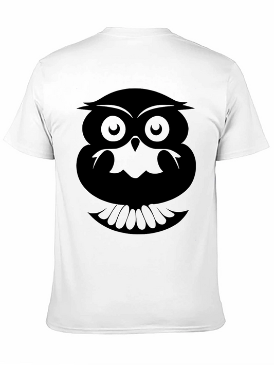Black Owl Graphic Tee - Mens Stylish Crew Neck T-Shirt