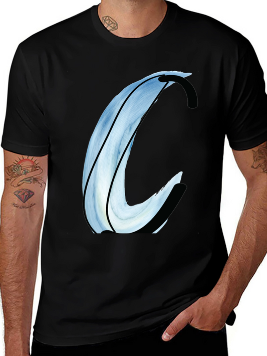 Abstract Letter C Graphic Tee - Soft Cotton Blend