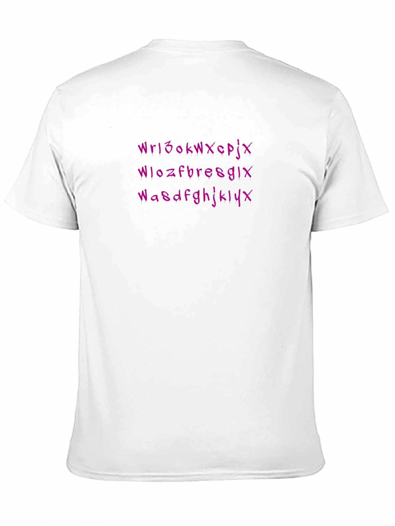 Mens Black T-Shirt with Purple Text