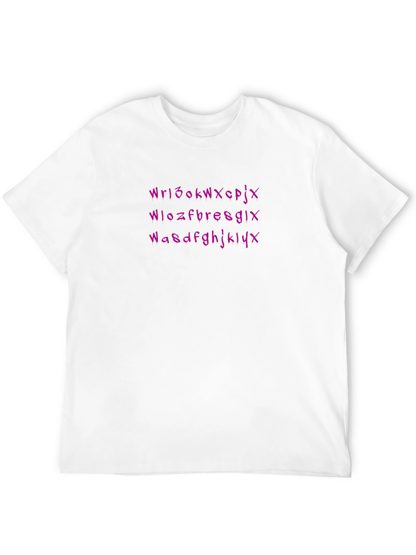 Mens Black T-Shirt with Purple Text