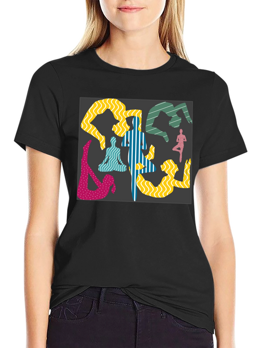 Yoga Pose Graphic Black Tee