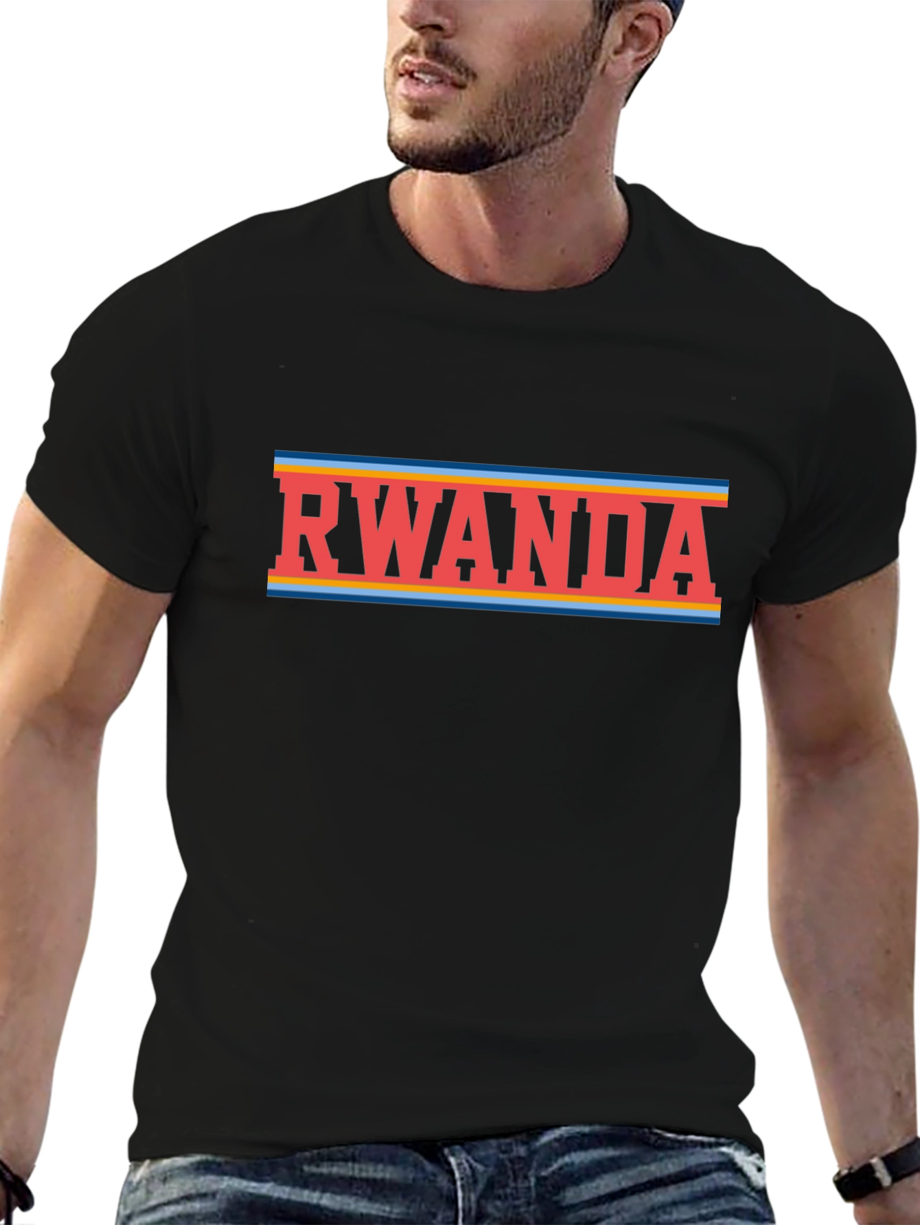 Rwanda Graphic Tee - Black Short Sleeve T-Shirt