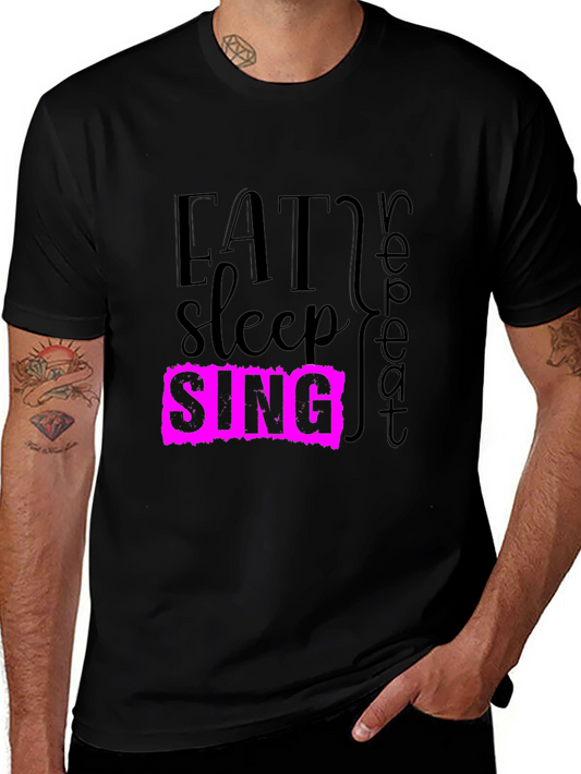 Eat Sleep Sing Repeat T-Shirt - Music Lover Tee