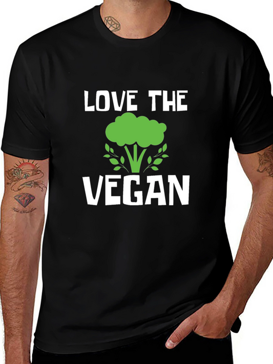 Love the Vegan Broccoli Graphic Tee - Black Cotton T-Shirt