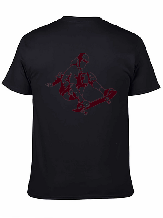 Skateboarding Graphic Tee - Casual Black T-Shirt