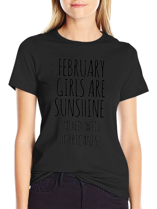 February Girl Sunshine Black T-Shirt