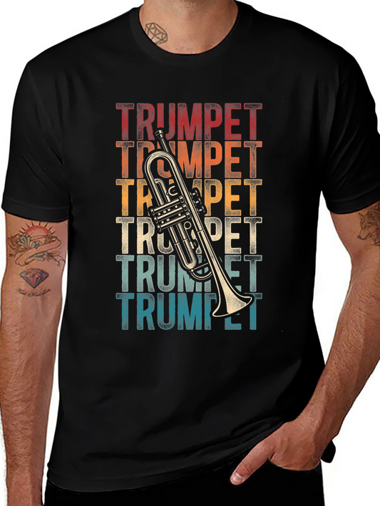 Retro Trumpet Music T-Shirt - Vintage Style