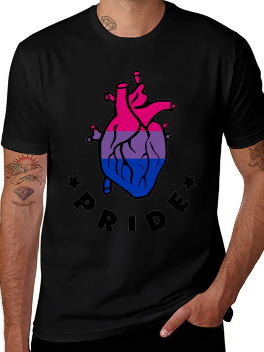 Bi Pride Heart Graphic T-Shirt