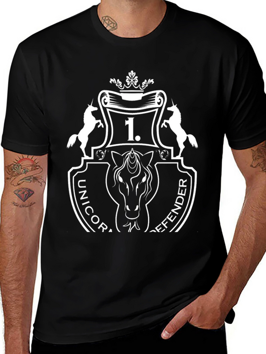 Unicorn Defender T-Shirt - Black Graphic Tee