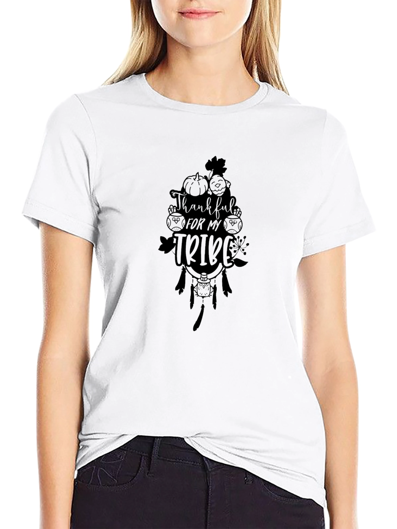 Thankful For My Tribe Black T-Shirt