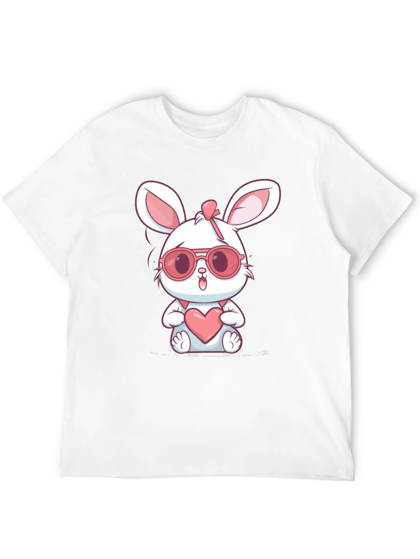 Cute Bunny Heart Graphic T-Shirt