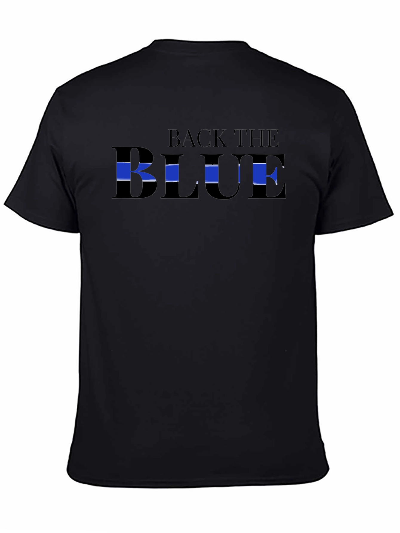 Back The Blue Graphic Tee - Mens Black T-Shirt