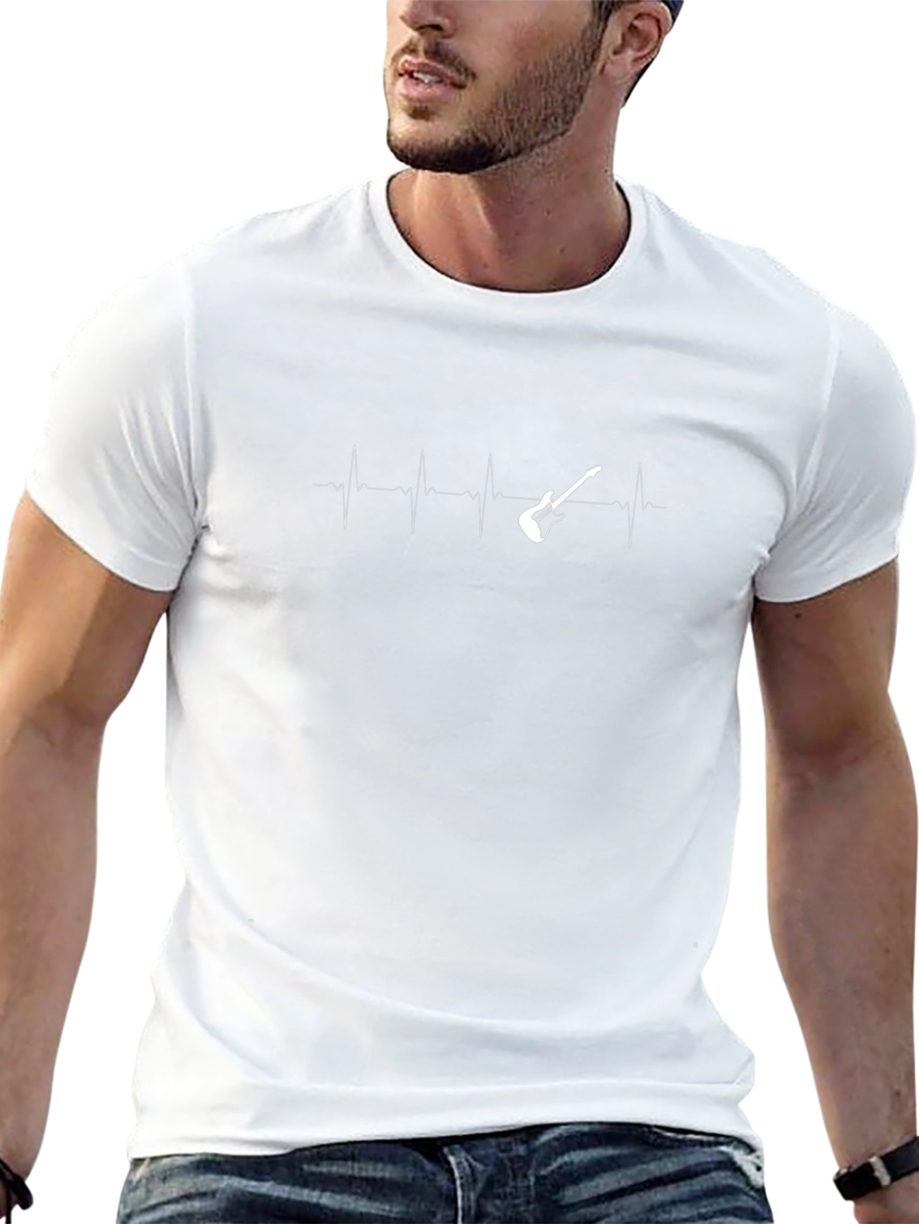 Guitar Heartbeat T-Shirt - Musicians Pulse Tee