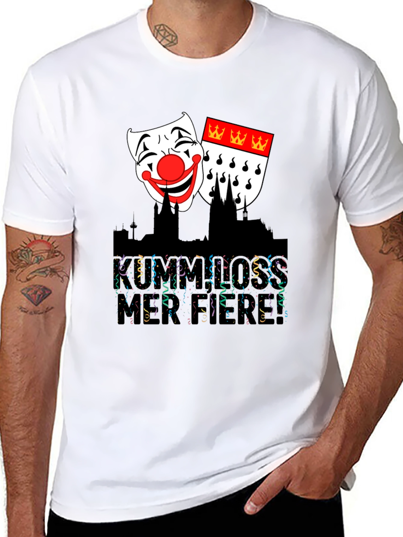 Cologne Carnival T-Shirt - Festive Mask Graphic Tee
