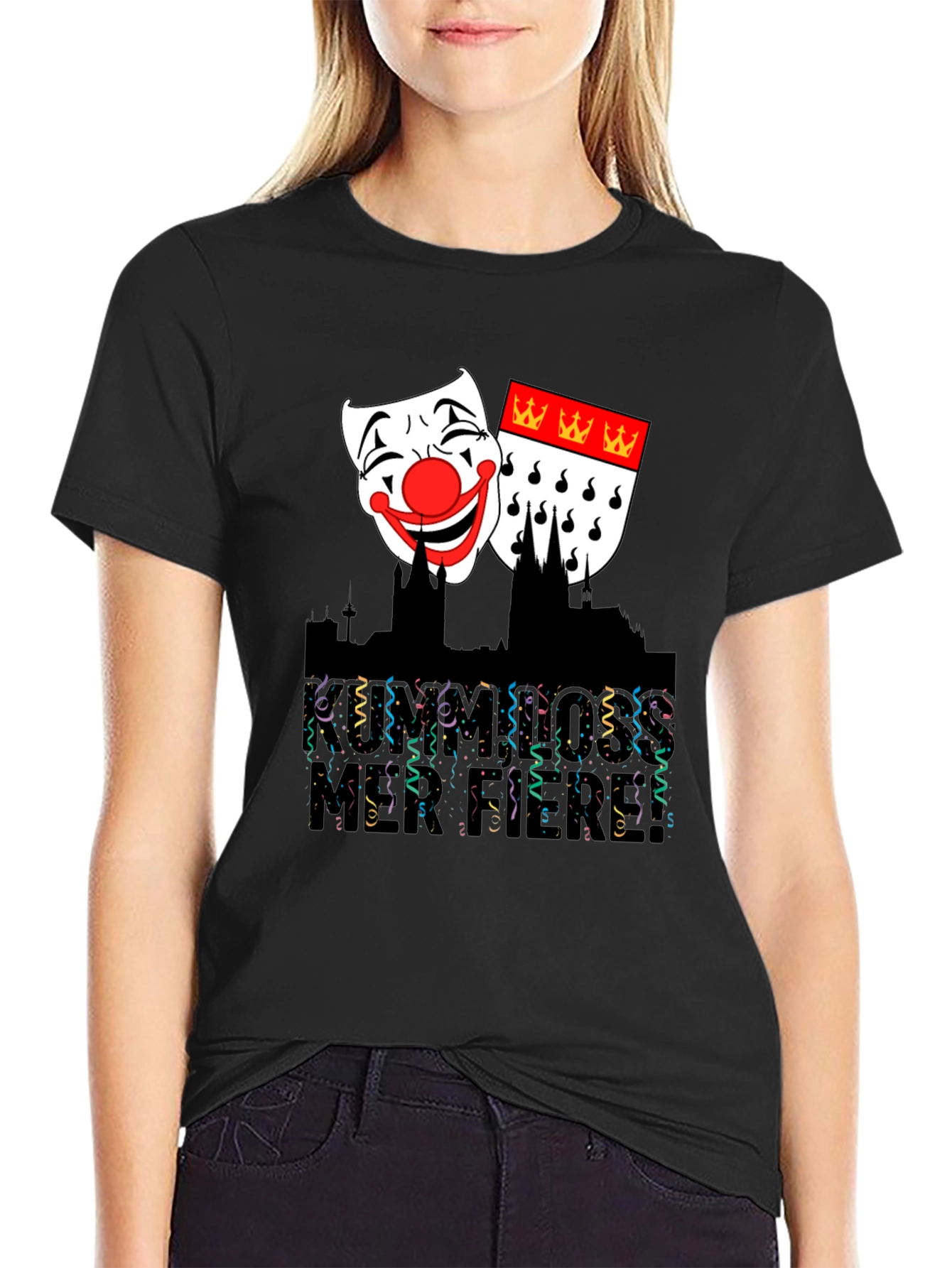 Cologne Carnival T-Shirt - Festive Mask Graphic Tee
