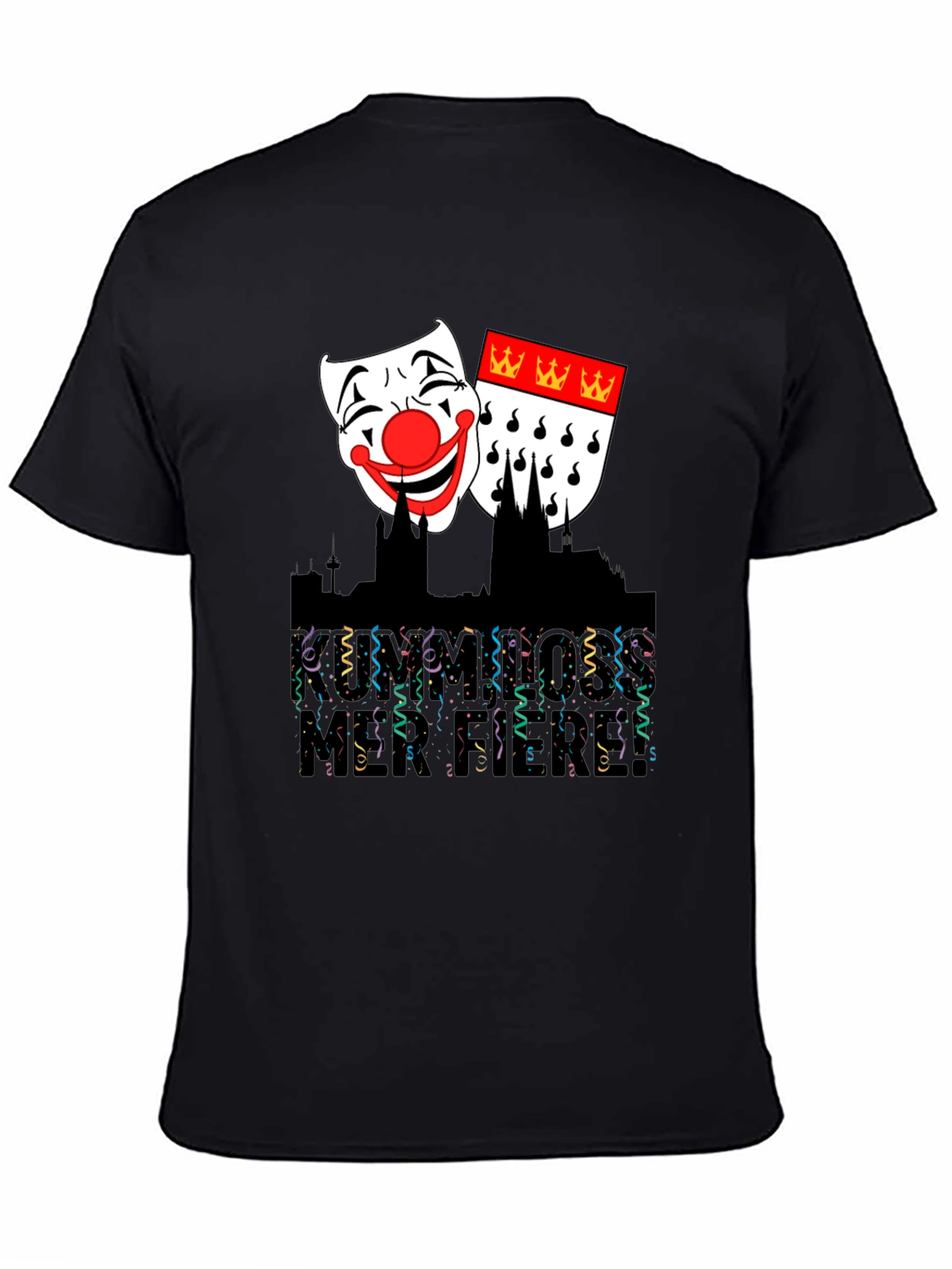 Cologne Carnival T-Shirt - Festive Mask Graphic Tee