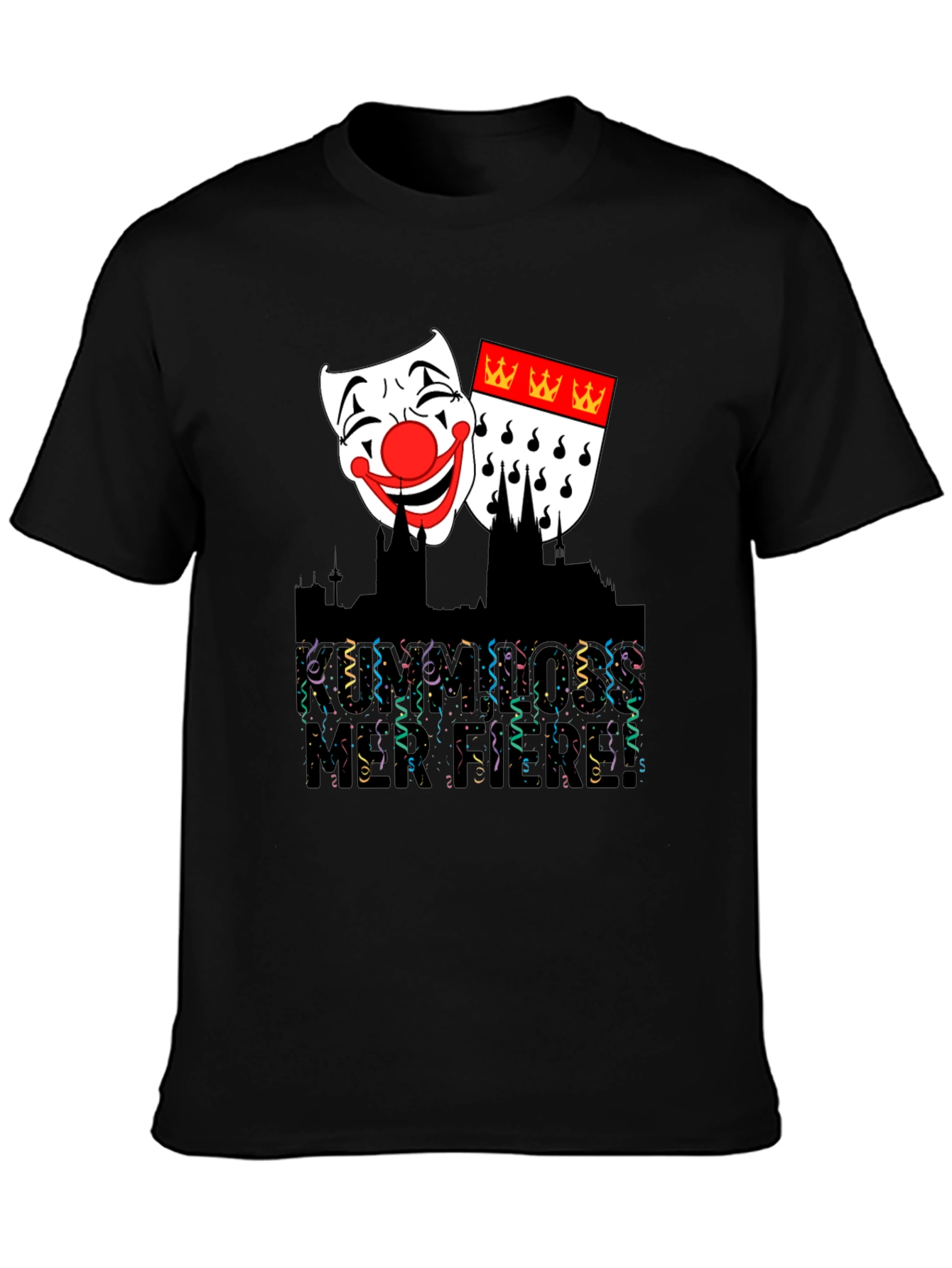 Cologne Carnival T-Shirt - Festive Mask Graphic Tee