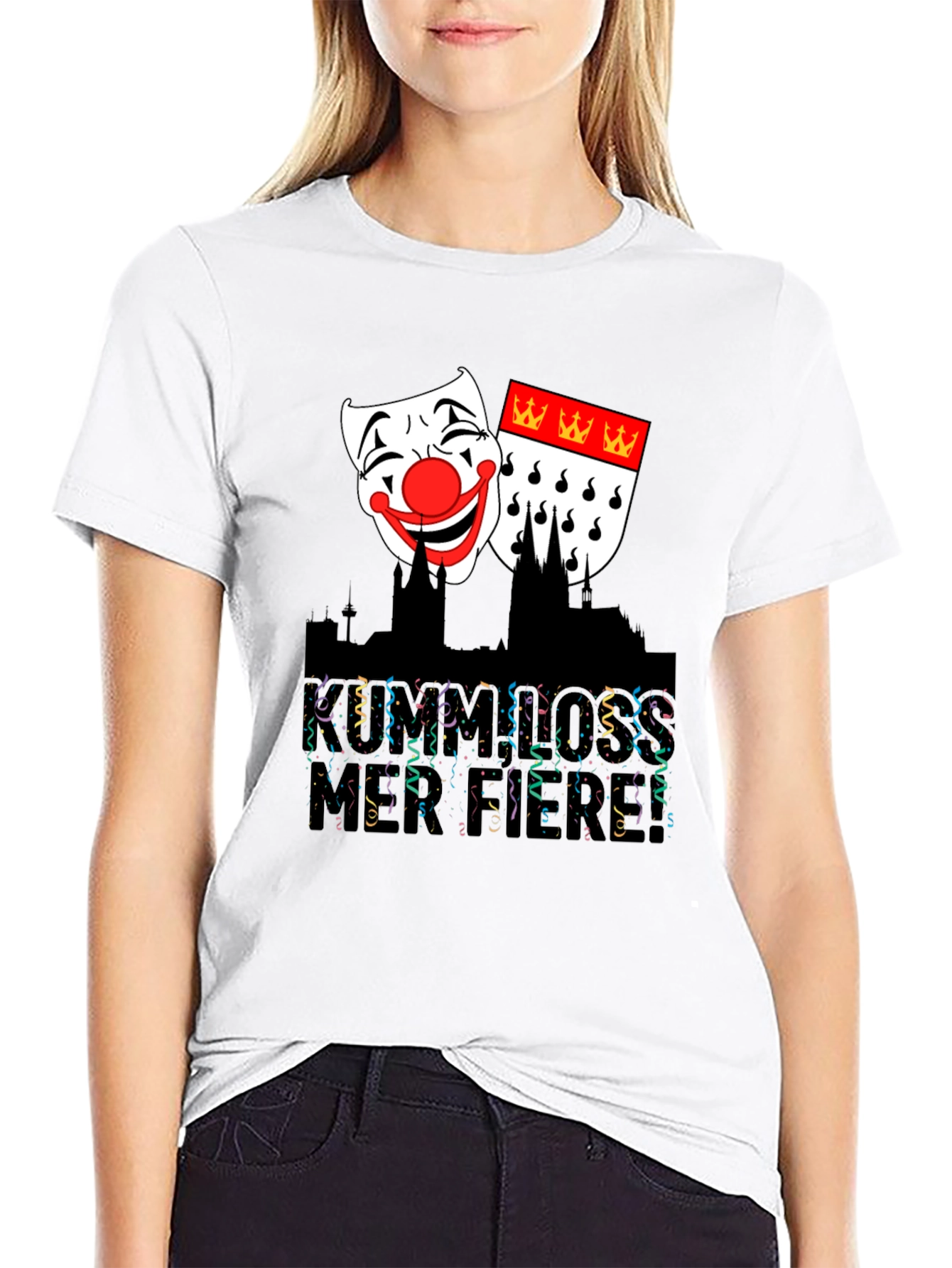 Cologne Carnival T-Shirt - Festive Mask Graphic Tee