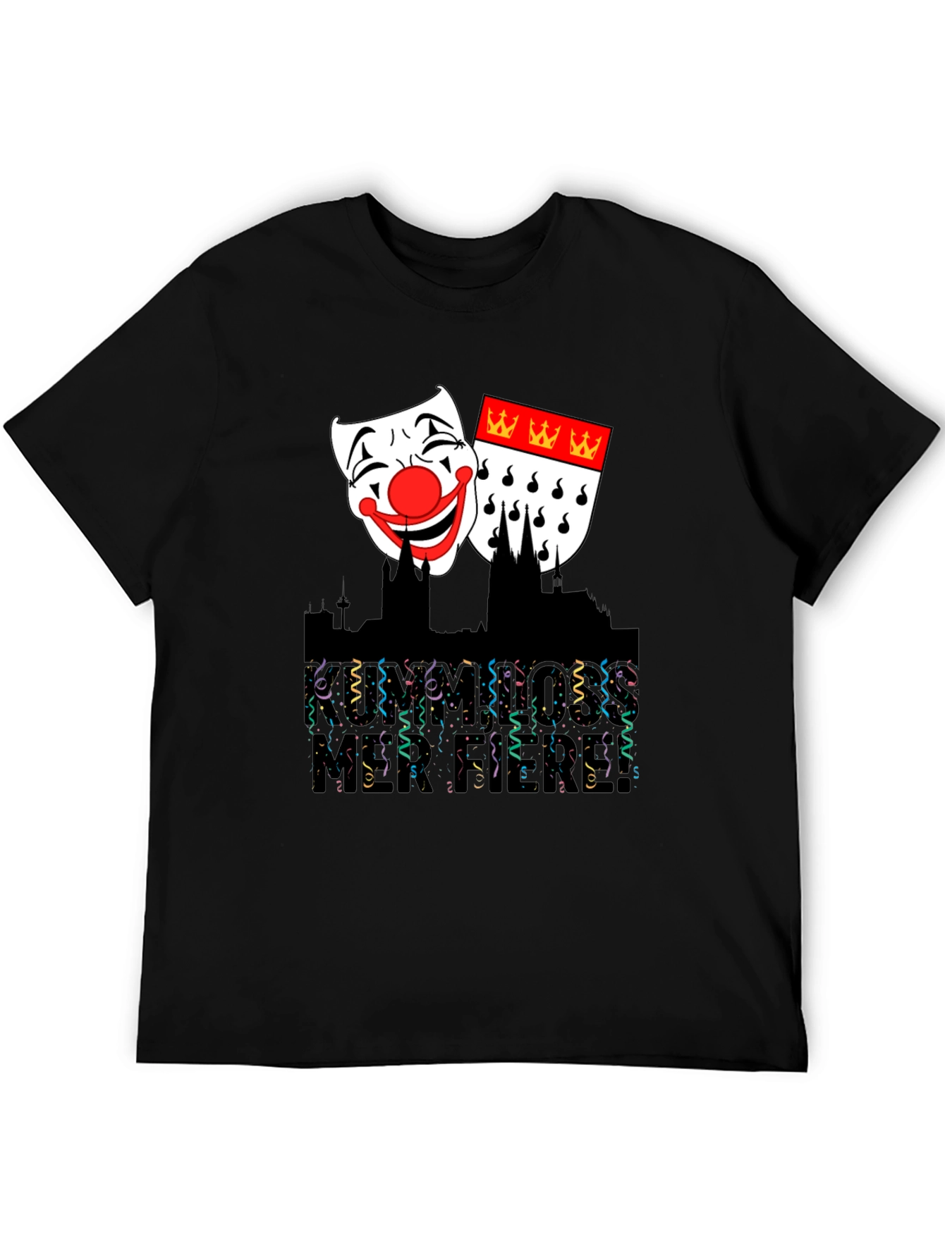 Cologne Carnival T-Shirt - Festive Mask Graphic Tee