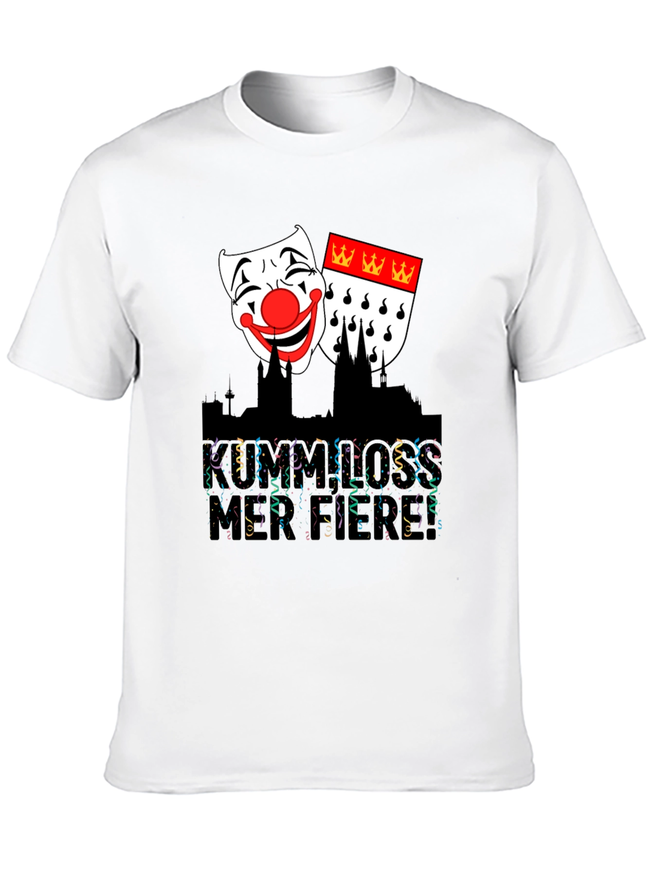 Cologne Carnival T-Shirt - Festive Mask Graphic Tee