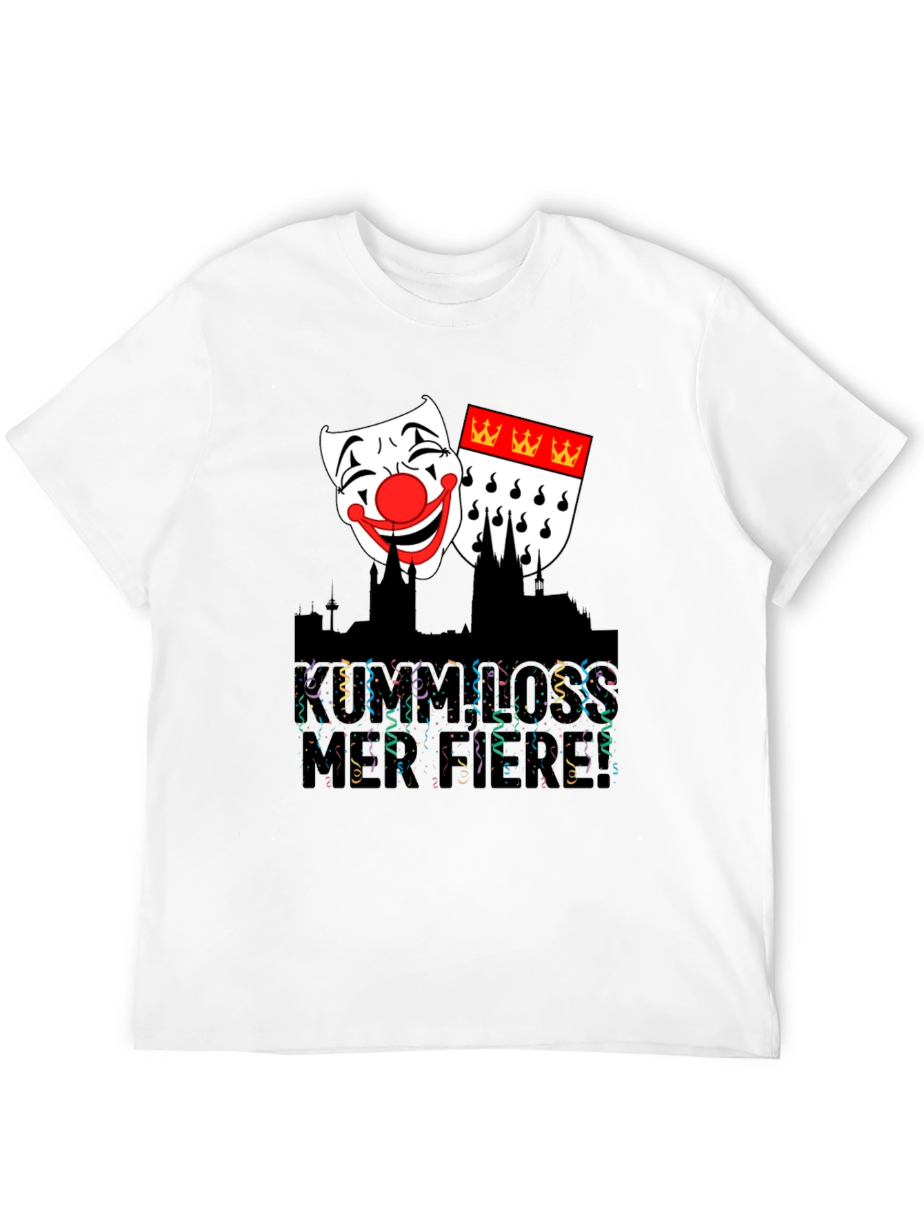 Cologne Carnival T-Shirt - Festive Mask Graphic Tee