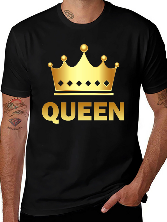 Queen Crown Graphic Tee - Black Cotton T-Shirt