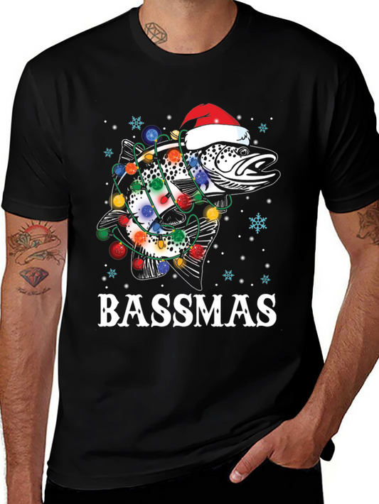 Bassmas Christmas Fish Graphic T-Shirt