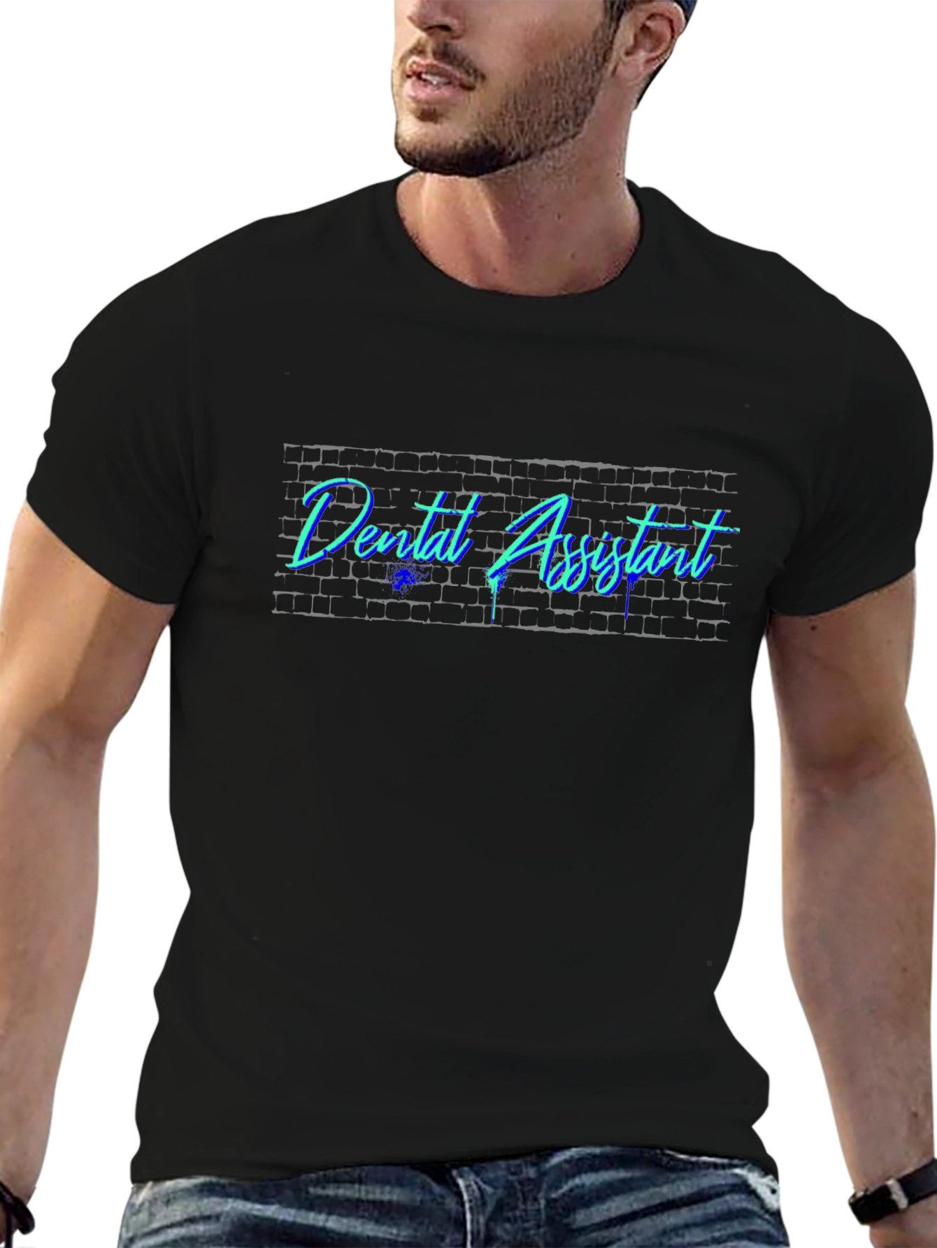 Dental Assistant Neon Brick T-Shirt