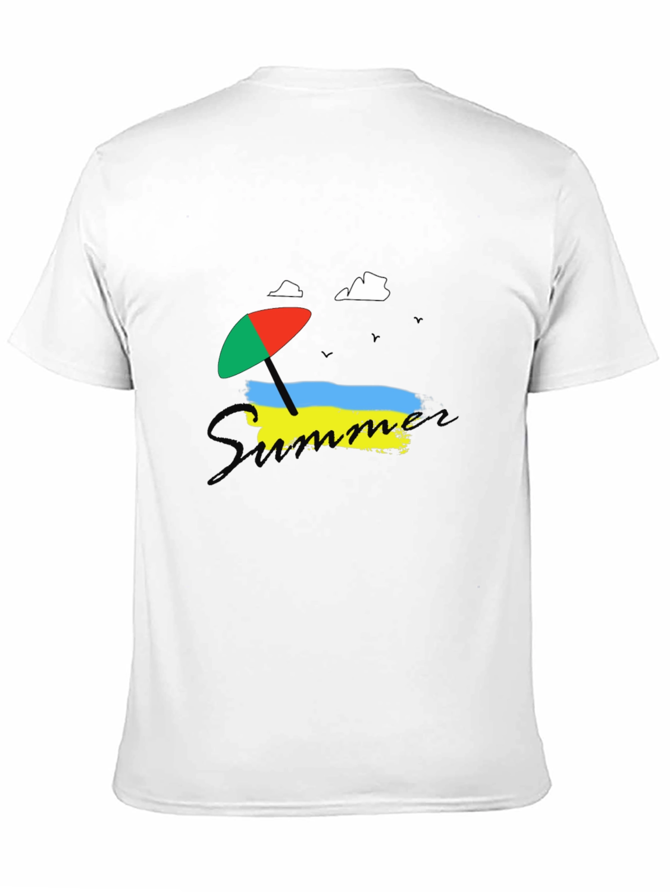 Summer Beach Umbrella Ukraine Flag T-Shirt